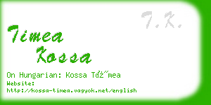 timea kossa business card